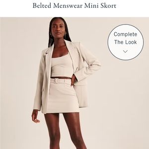Abercrombie & Fitch Belted Menswear Mini Skort